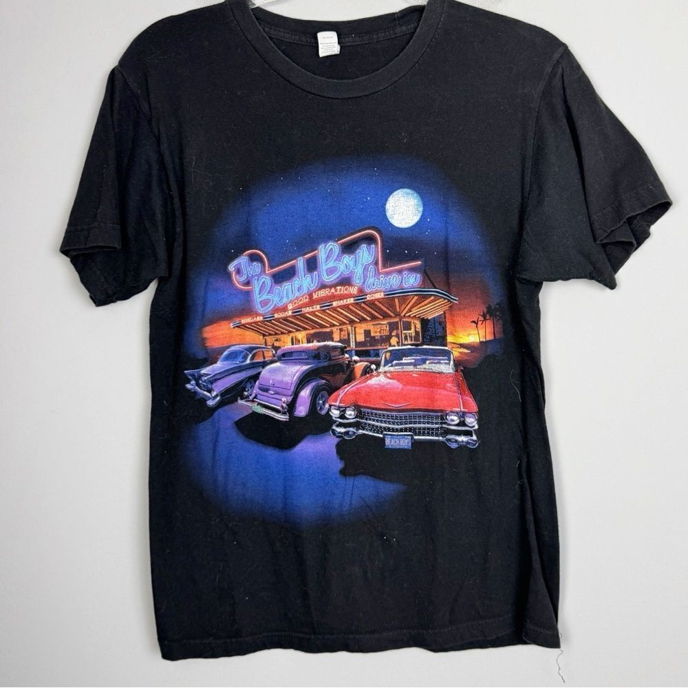 THE BEACH BOYS | 2010 Tour Tee Black Short Sleeve Car Graphic Unisex Size Medium